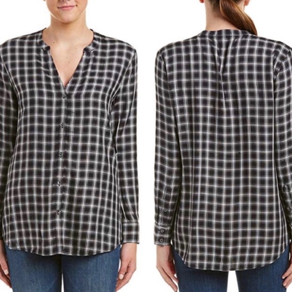 Soft Joie Tops - Joie soft black and white plaid button shirt Size large.